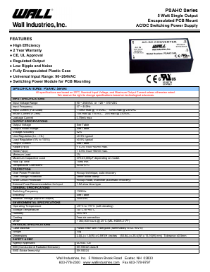PSAHC-24S Datasheet PDF Wall Industries,Inc.