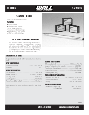 IBD1515-DIL Datasheet PDF Wall Industries,Inc.