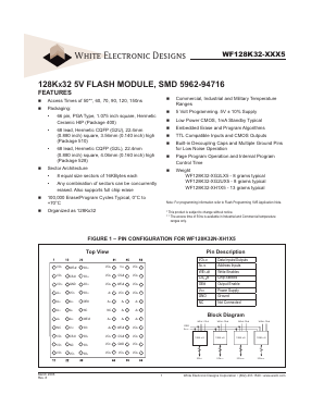 WF128K32-XH1X5 Datasheet PDF White Electronic Designs Corporation