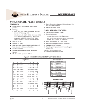 WSF512K32-29G2TM Datasheet PDF White Electronic Designs Corporation