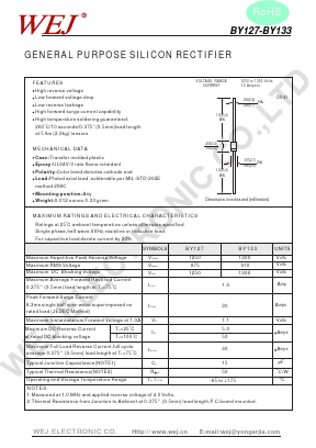 BY133 Datasheet PDF WEJ ELECTRONIC CO.