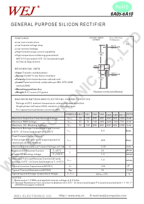 6A05 Datasheet PDF WEJ ELECTRONIC CO.