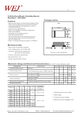 SS52 Datasheet PDF WEJ ELECTRONIC CO.