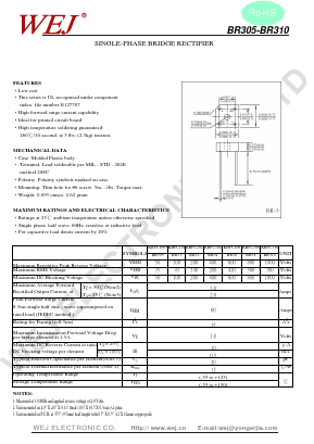BR38 Datasheet PDF WEJ ELECTRONIC CO.