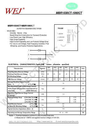 TO-220 Datasheet PDF WEJ ELECTRONIC CO.