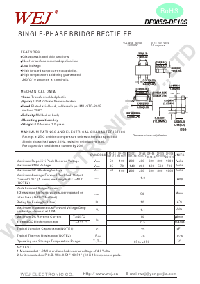 DB101S Datasheet PDF WEJ ELECTRONIC CO.