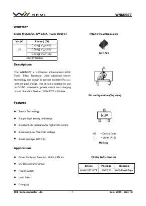 WNM2077-3/TR Datasheet PDF Will Semiconductor Ltd.