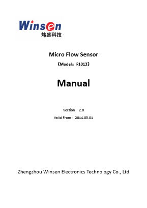 F1013 Datasheet PDF Zhengzhou Winsen Electronics Technology Co., Ltd.
