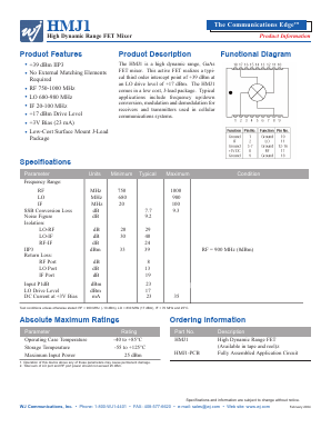 HMJ1-PCB Datasheet PDF WJ Communications => Triquint
