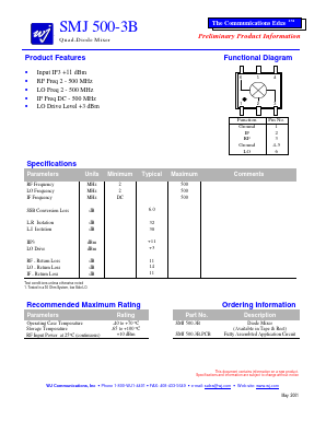 SMJ500-3B-PCB Datasheet PDF WJ Communications => Triquint