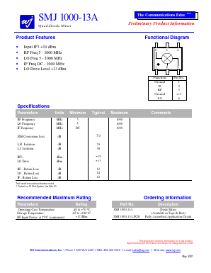 SMJ1000-13A-PCB Datasheet PDF WJ Communications => Triquint
