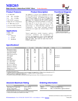 MH203-RFID Datasheet PDF WJ Communications => Triquint