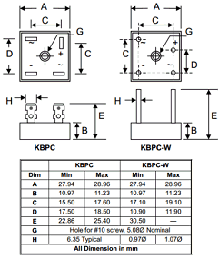 KBPC3512 Datasheet PDF Won-Top Electronics