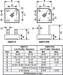 KBPC3510PW Datasheet PDF Won-Top Electronics