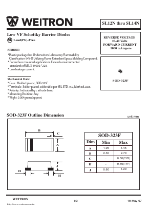 SL12N Datasheet PDF Weitron Technology