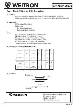 WT-Z106P-AU4-14 Datasheet PDF Weitron Technology