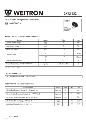 B1132 Datasheet PDF Weitron Technology