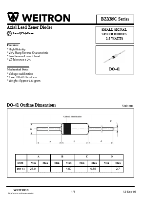 BZX85C6V2 Datasheet PDF Weitron Technology