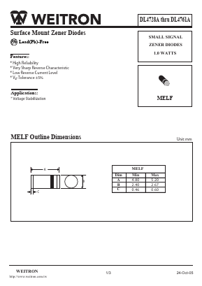 DL4732A Datasheet PDF Weitron Technology