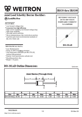 SR5100 Datasheet PDF Weitron Technology
