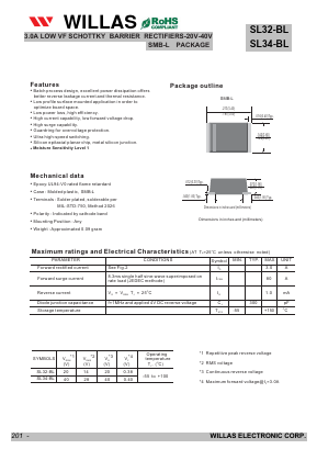 SL34-BL-TH Datasheet PDF Willas Electronic Corp.