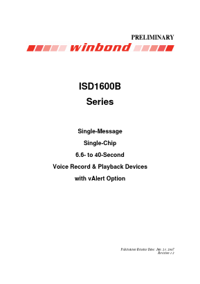 ISD1600B Datasheet PDF Winbond