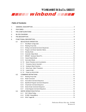 W19B160BB Datasheet PDF Winbond