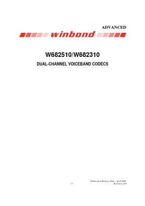 W682510E Datasheet PDF Winbond