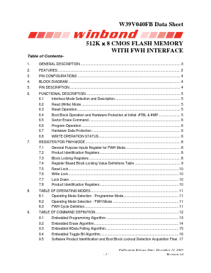 W39V040FB Datasheet PDF Winbond