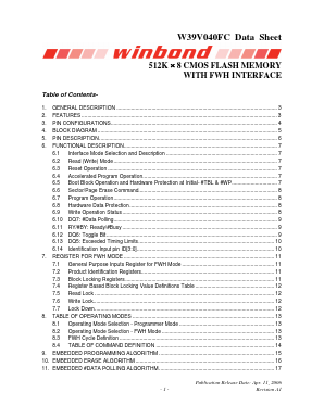 W39V040FC Datasheet PDF Winbond