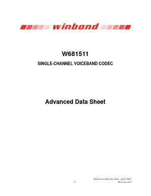 W681511 Datasheet PDF Winbond