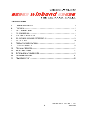 W78L052C24FL Datasheet PDF Winbond
