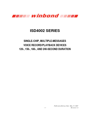 ISD4002-240XYI Datasheet PDF Winbond