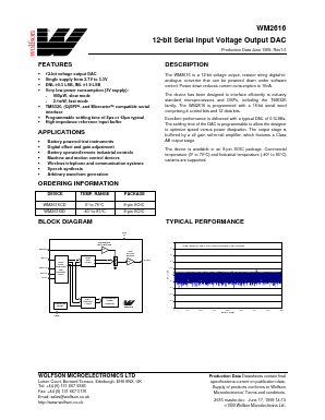 WM2616CD Datasheet PDF Wolfson Microelectronics plc
