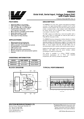 WM2629 Datasheet PDF Wolfson Microelectronics plc