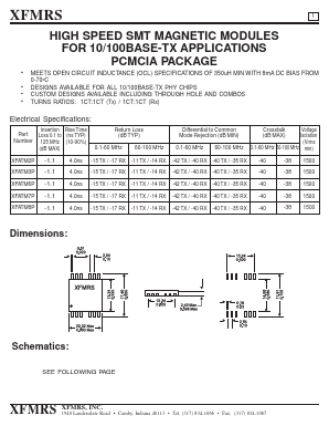 XF6692TX1P Datasheet PDF XFMRS Inc.