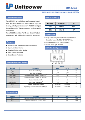 UM3304 Datasheet PDF ShenZhen XinDeYi Electronics Co., Ltd.
