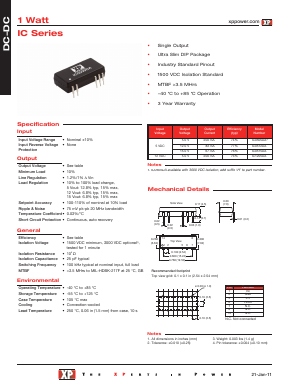 IC1205DA Datasheet PDF XP Power Limited