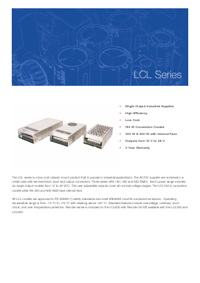 LCL500PS15 Datasheet PDF XP Power Limited