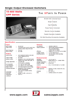 CPP50PS15 Datasheet PDF XP Power Limited