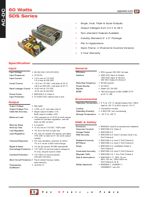 SDS60US09B Datasheet PDF XP Power Limited