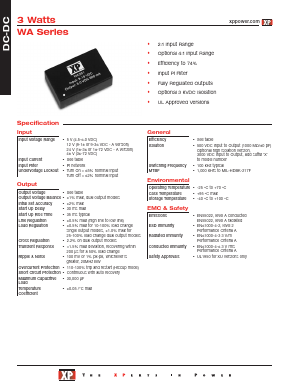 WA300A Datasheet PDF XP Power Limited