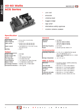 ACS40US24 Datasheet PDF XP Power Limited