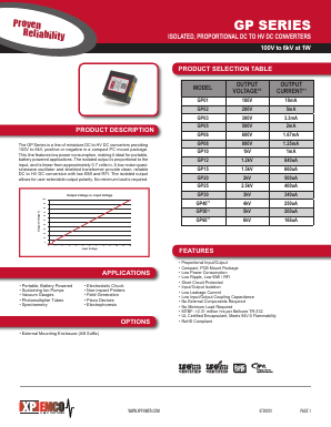 GP15 Datasheet PDF XP Power Limited