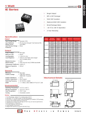 IE0303D Datasheet PDF XP Power Limited