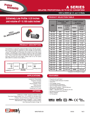 A09 Datasheet PDF XP Power Limited
