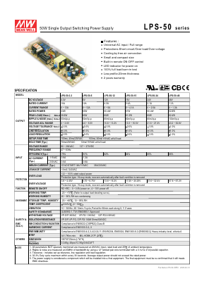 LPS-50-12 Datasheet PDF XP Power Limited