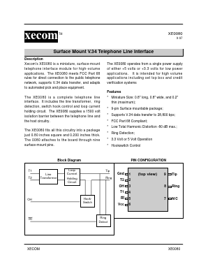 XE0080 Datasheet PDF Xecom