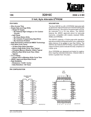 X2816CJI-12 Datasheet PDF Xicor -> Intersil