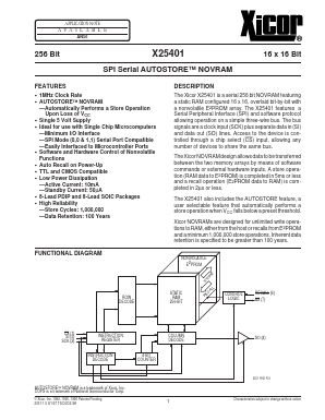 X25401SI Datasheet PDF Xicor -> Intersil